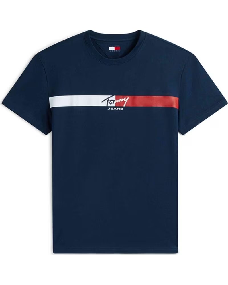 TOMMY HILFIGER CAMISETA TJM SIGNATURE STRIPE PARA HOMEM BLUE
