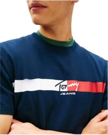 TOMMY HILFIGER CAMISETA TJM SIGNATURE STRIPE PARA HOMEM BLUE