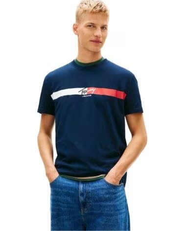TOMMY HILFIGER CAMISETA TJM SIGNATURE STRIPE PARA HOMEM BLUE