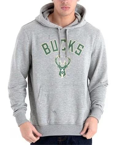 NEW ERA MILWAUKEE BUCKS KAPUZENPULLOVER 60505447 GRIS