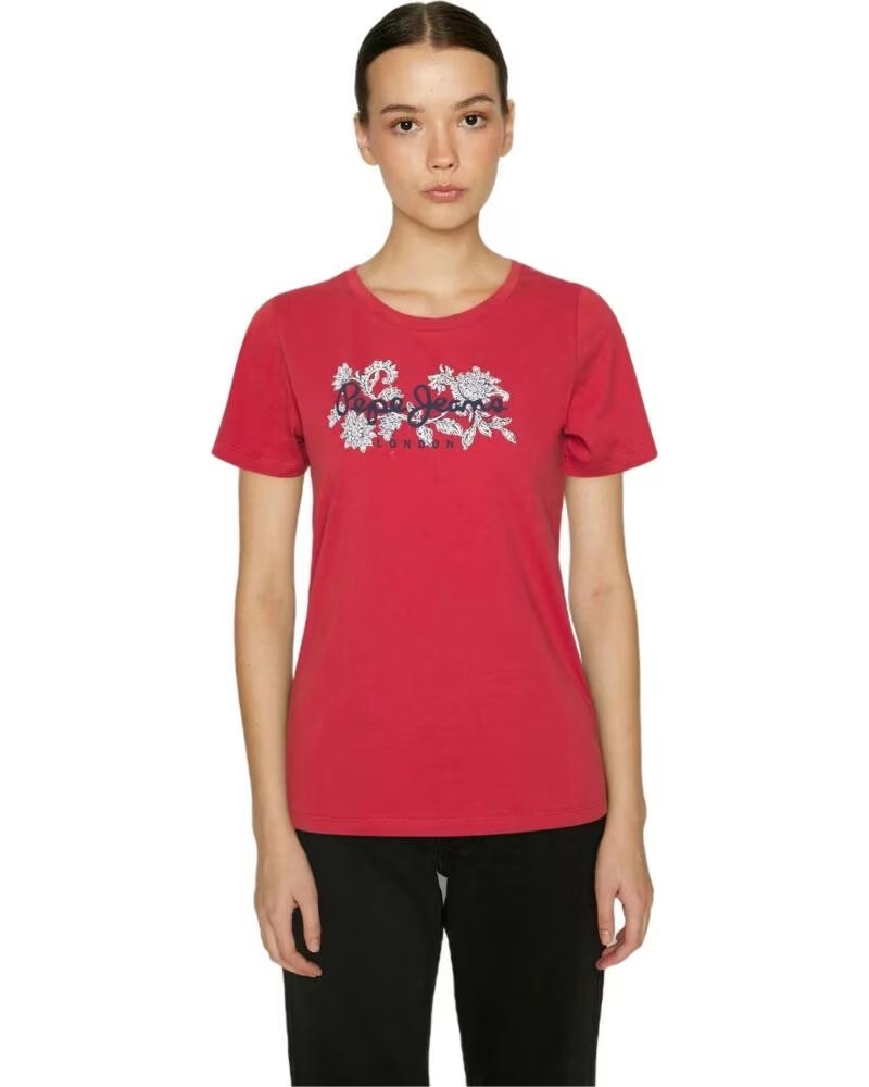 PEPE JEANS T-SHIRT PL505436217 AVEC IMPRIMÉ FLORAL ROJO