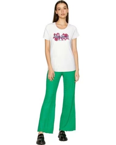 PEPE JEANS CAMISETA PL505436800 MANGA CORTA CON ESTAMPADO FLORAL BLANCO