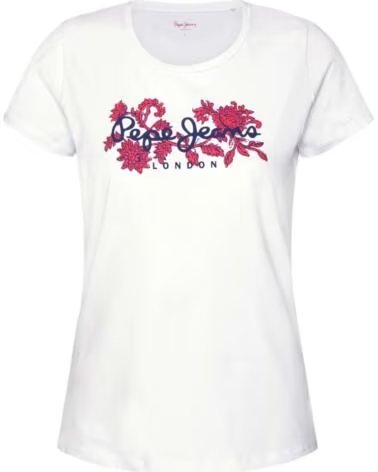 PEPE JEANS CAMISETA PL505436800 MANGA CORTA CON ESTAMPADO FLORAL BLANCO