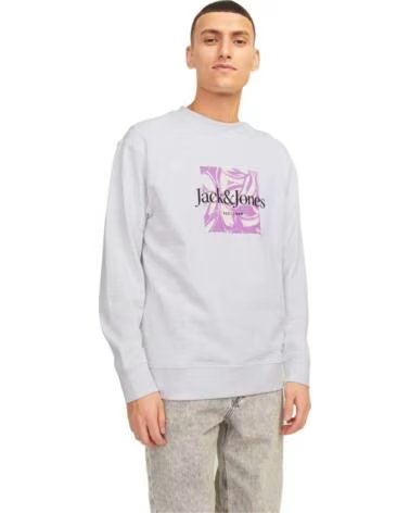 JACK AND JONES FELPA & 12253652 CON LOGO GRAFICO BLANCO