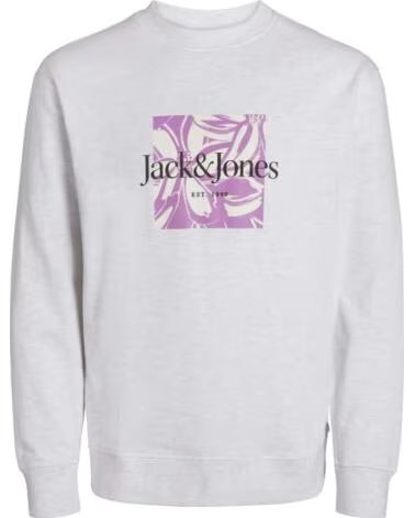 JACK AND JONES FELPA & 12253652 CON LOGO GRAFICO BLANCO