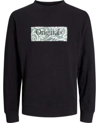 JACK AND JONES SUDADERA & ORIGINALS CON ESTAMPADO FRONTAL NEGRO