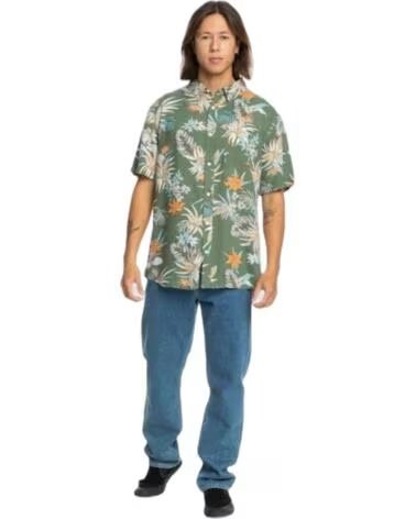 QUICKSILVER CAMISA DE MANGA CORTA QUIKSILVER 4559-GPH ESTAMPADO TROPICAL VERDE