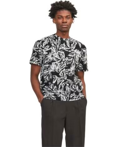 JACK AND JONES CAMISETA MANGA CORTA & 12250434 ESTAMPADO FLORAL NEGRO