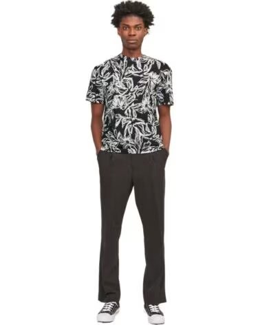 JACK AND JONES CAMISETA MANGA CORTA & 12250434 ESTAMPADO FLORAL NEGRO