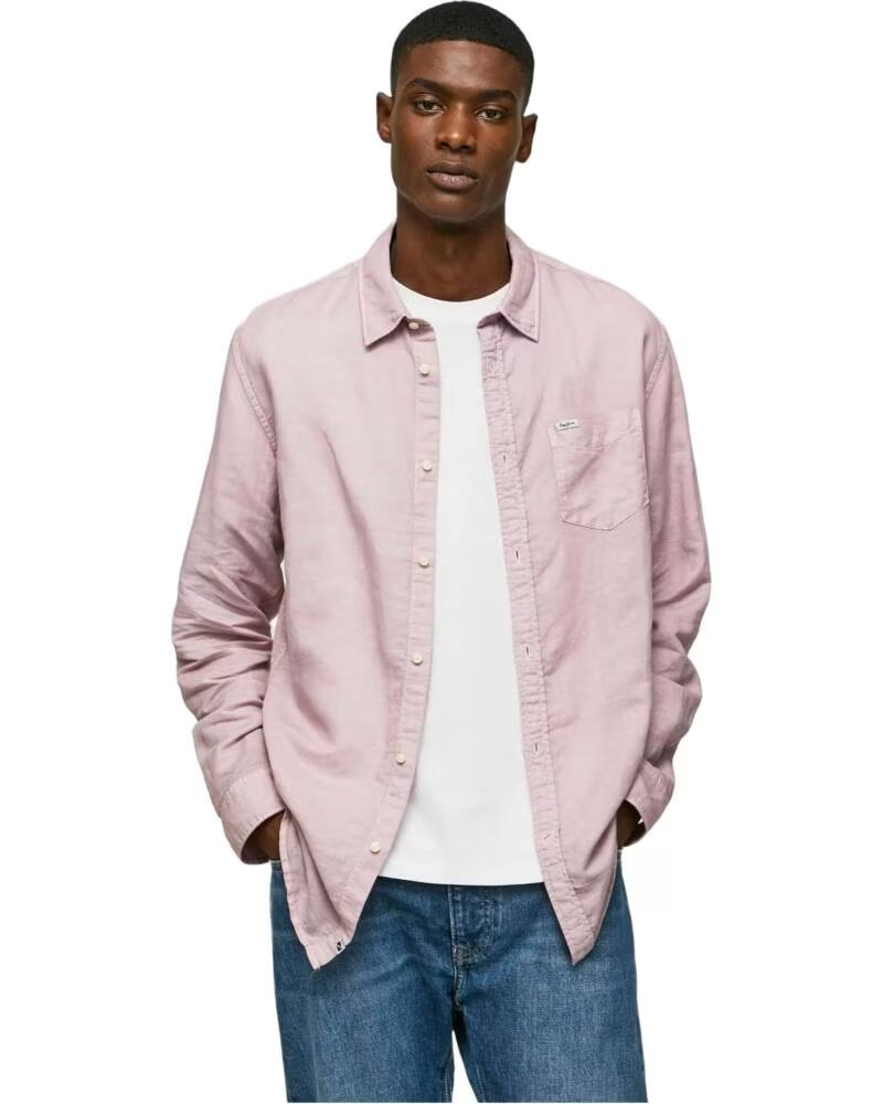 PEPE JEANS LEINENHEMD FÜR HERREN PM307793-307 ROSA