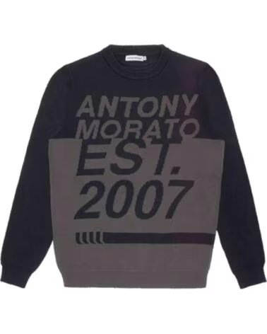 ANTONY MORATO MMSW01294 SWEATER WITH EST 2007 GRAPHIC NEGRO