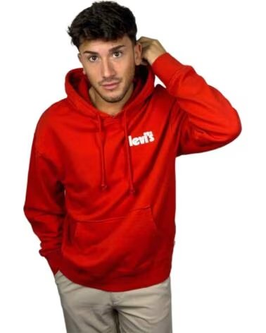 LEVIS FELPA CON CAPPUCCIO LEVI´S ROSSA UOMO MULTICOLOR