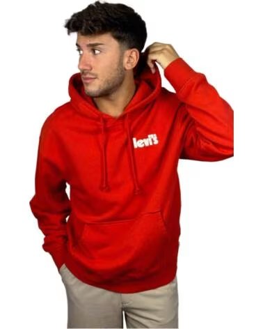 LEVIS FELPA CON CAPPUCCIO LEVI´S ROSSA UOMO MULTICOLOR