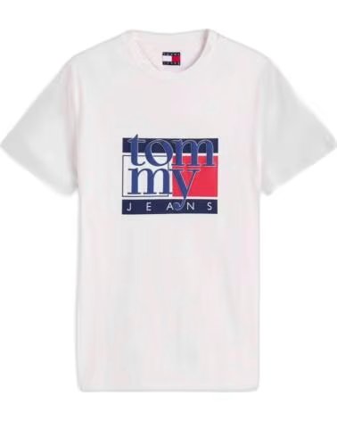 TOMMY JEANS CAMISETAS HOMBRE MODELO TJM SLIM RWB FLAG TEE EX COLOR BLANC YBH