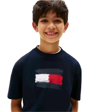 TOMMY HILFIGER KB0KB10111C1G KURZARM-T-SHIRT FÜR KINDER DARK NIGHT NAVY