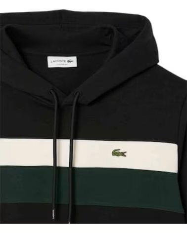 LACOSTE SUDADERA CON CAPUCHA SH8161-00 PANEL TRICOLOR NOIR-BLANC-VERT