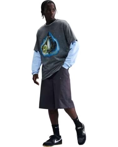 NIKE T-SHIRT À MANCHES COURTES HV1705-060 AVEC IMPRIMÉ GRAPHIQUE BLACK OR GREY