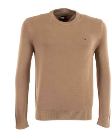 TOMMY JEANS JERSEY DM0DM21787-AFE MARRÓN CUELLO REDONDO