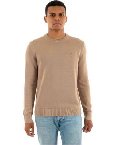 TOMMY JEANS JERSEY DM0DM21787-AFE MARRÓN CUELLO REDONDO