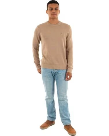 TOMMY JEANS JERSEY DM0DM21787-AFE MARRÓN CUELLO REDONDO