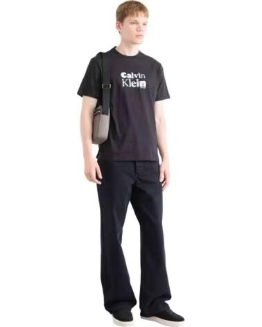 CALVIN KLEIN T-SHIRT MANICA CORTA 060303100001 NERO UOMO BLACK