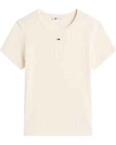 TOMMY HILFIGER KURZARM-T-SHIRT DW0DW17383AA7 BEIGE FÜR DAMEN