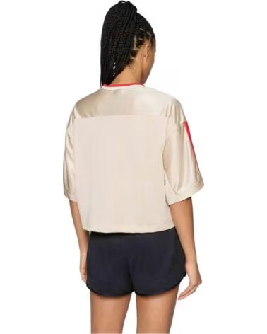 ADIDAS T-SHIRT JZ1073 A MANICHE CORTE DA DONNA BEIGE CRLI-OWHITE-PURRUB