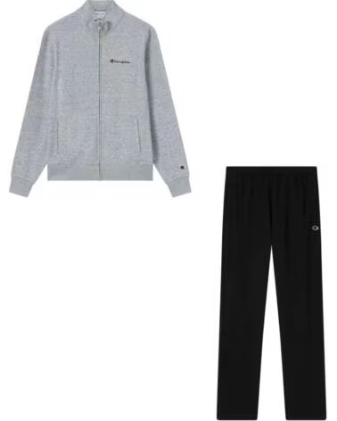CHAMPION FATO DE TREINO COMPLETO COM FECHO UNISEX CINZENTO E PRETO GREY