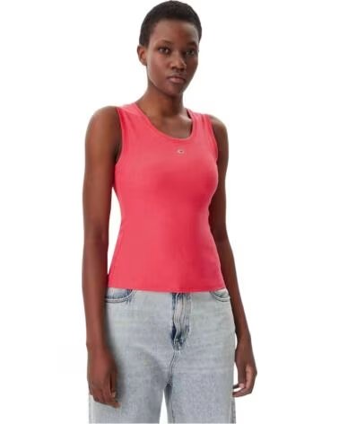 TOMMY HILFIGER CAMISETA DE TIRANTES TJW ESSENTIAL RIB TANK EXT EN ROJO PARA MUJER RED