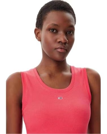 TOMMY HILFIGER CAMISETA DE TIRANTES TJW ESSENTIAL RIB TANK EXT EN ROJO PARA MUJER RED