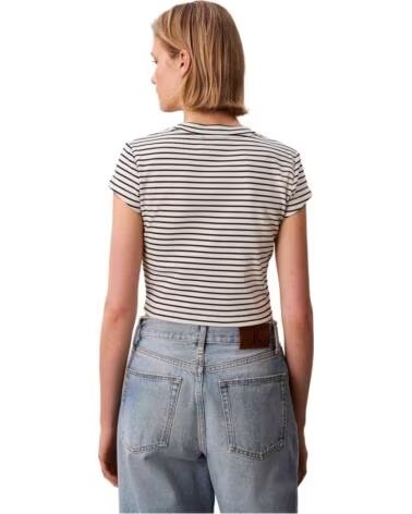 CALVIN KLEIN T-SHIRT JEANS 070303400019 RIGHE UNISEX BLACK