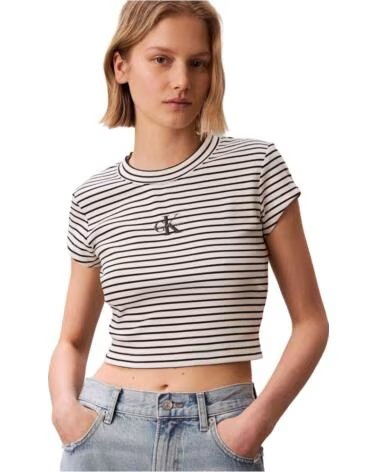 CALVIN KLEIN T-SHIRT JEANS 070303400019 RIGHE UNISEX BLACK