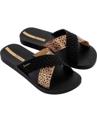 IPANEMA SANDALS WITH CROSSOVER STRAPS AND ANIMAL PRINT BROWN-BROWN