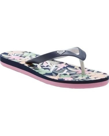 ROXY TAHITI VII FLORAL PRINT FLIP FLOPS FOR GIRLS BLANCO