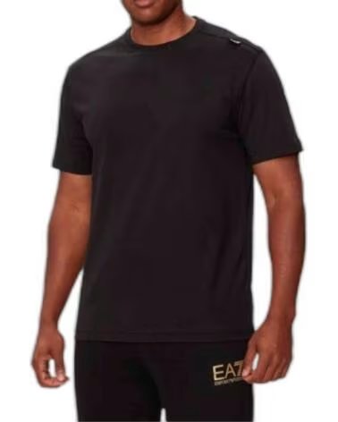 T-SHIRT EMPORIO ARMANI EA7 NOIR AVEC LOGO DORÉ NEGRO