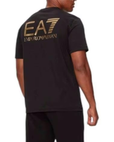 T-SHIRT EMPORIO ARMANI EA7 NOIR AVEC LOGO DORÉ NEGRO