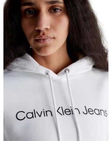 CALVIN KLEIN KAPUZENPULLOVER MIT LOGO FÜR DAMEN WEISS MUJER