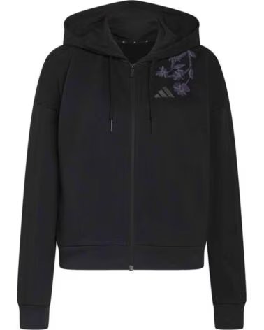 ADIDAS SWEATSHIRT ESSENTIALS 3-STRIPES FRENCH TERRY FULL-ZIP MULHER BLACK