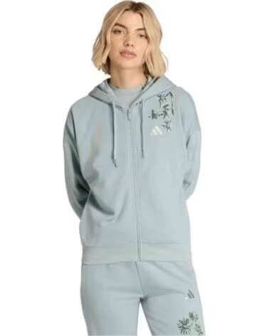 ADIDAS SWEATSHIRT COM FECHO ESSENTIALS 3-STRIPES FRENCH TERRY GREEN