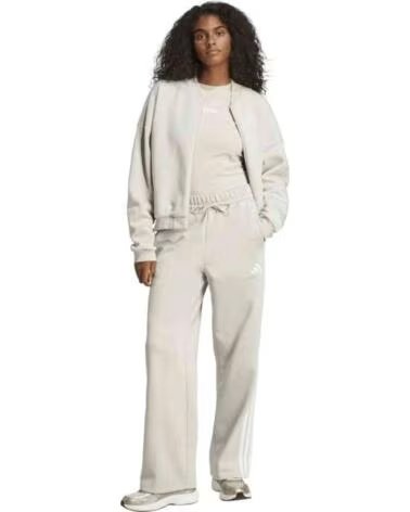 ADIDAS PANTALONI ESSENTIALS 3 STRIPES OPEN HEM FRENCH TERRY BEIGE DONNA