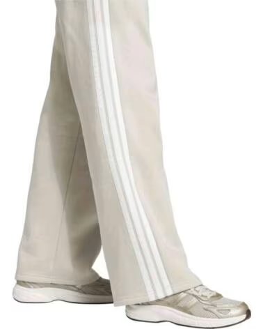 ADIDAS PANTALONI ESSENTIALS 3 STRIPES OPEN HEM FRENCH TERRY BEIGE DONNA