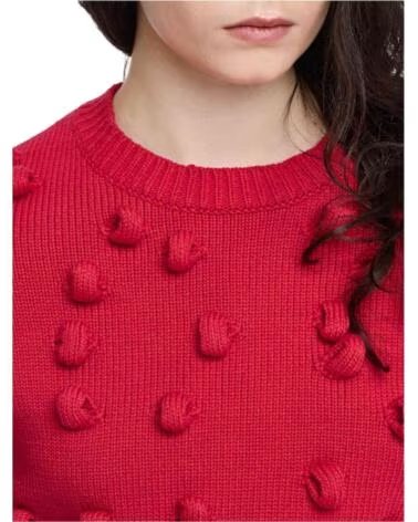 JW ANDERSON RTW CROPPED KNIT SWEATER WITH RELIEF DETAILS CRIMSON RED