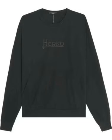HERNO FELPA CON LOGO PER UOMO IN NERO