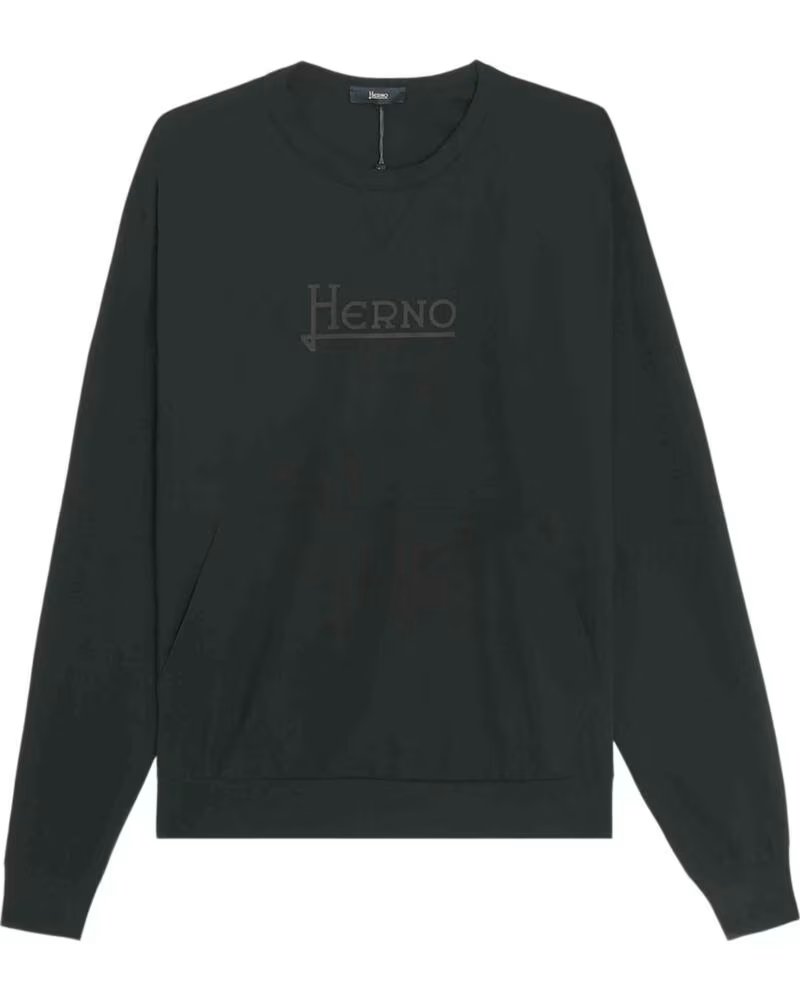 HERNO FELPA CON LOGO PER UOMO IN NERO