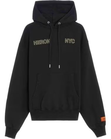 HERON PRESTON FELPA CON CAPPUCCIO GRAPHIC PRINT LOGO HMBB024F22JER0011019
