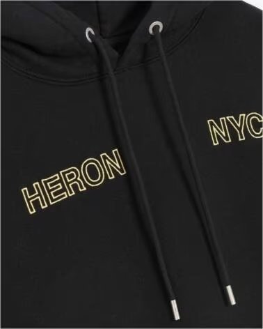 HERON PRESTON FELPA CON CAPPUCCIO GRAPHIC PRINT LOGO HMBB024F22JER0011019