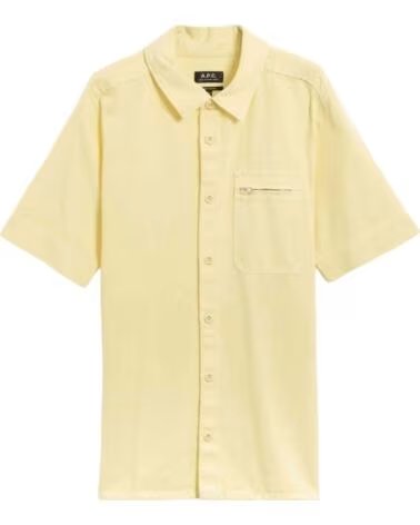 A.P.C. APC COFCN-H12582-DAB SHORT SLEEVE SHIRT IN YELLOW