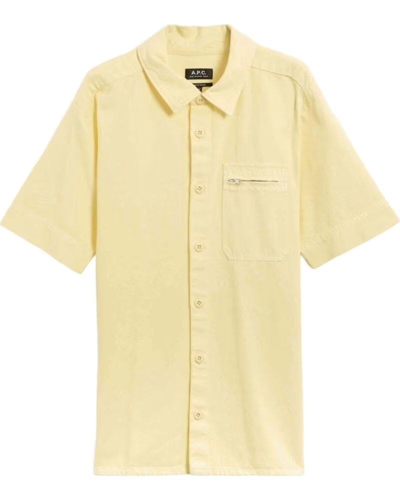 A.P.C. APC COFCN-H12582-DAB SHORT SLEEVE SHIRT IN YELLOW