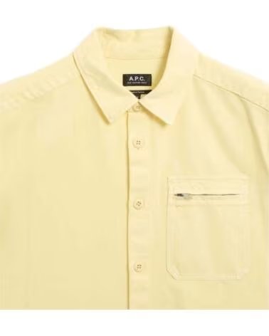 A.P.C. APC COFCN-H12582-DAB SHORT SLEEVE SHIRT IN YELLOW