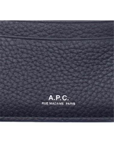 A.P.C. TARJETERO APC PXCBC-H63669-IAK DE PIEL AZUL